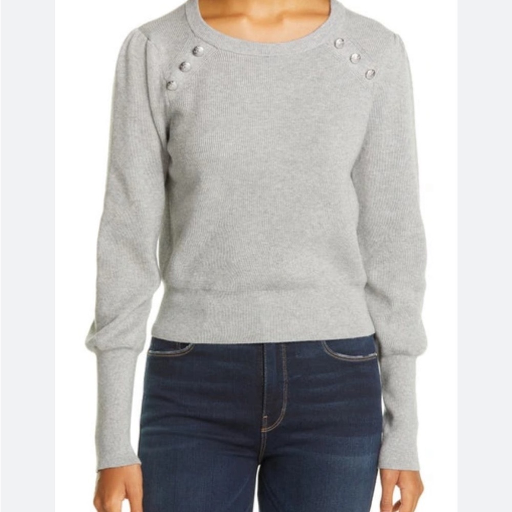 Veronica Beard Gray Saoirse Mélange
Cotton And Cashmere-blend Sweater Sz M